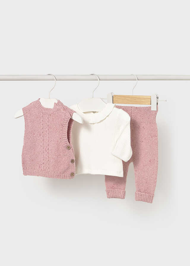 Conj. leggings chaleco tricot