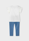 Conj. leggings knit denim