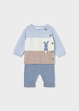Conj. pantalon largo tricot