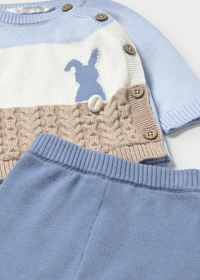Conj. pantalon largo tricot