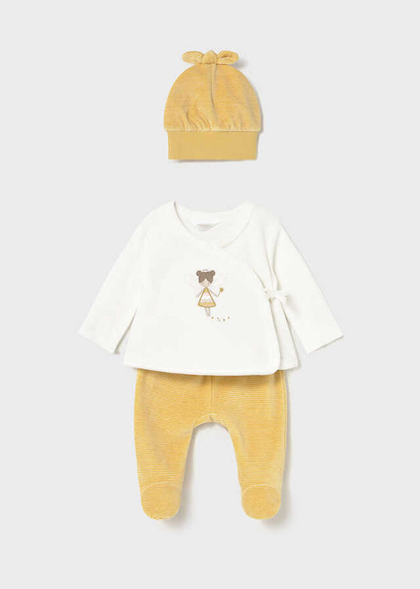 Conj. polaina gorro tundosado