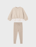 Conj. Pullover combinado borrego y Leggings malla