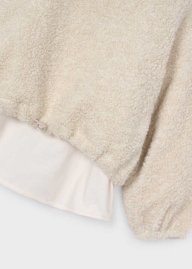 Conj. Pullover combinado borrego y Leggings malla