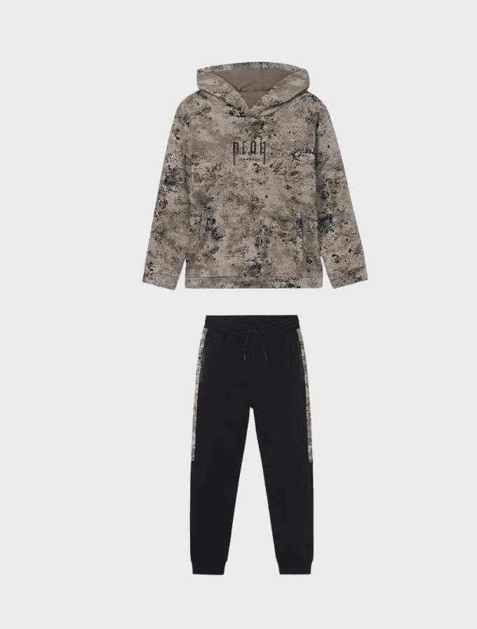 Conj. Pullover estampado y Pantalon contraste plana