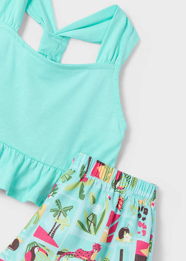 Conj. short punto crepe