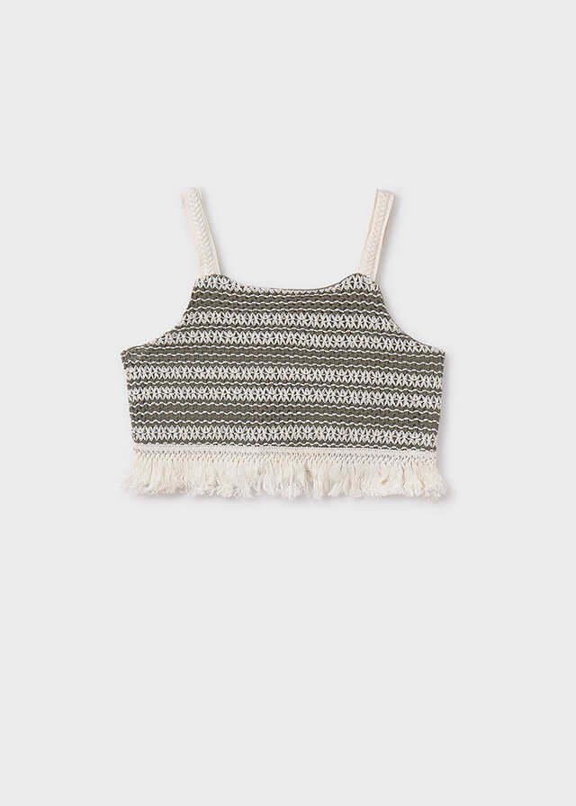 Conj. Top crochet y Pantalon largo punto calado