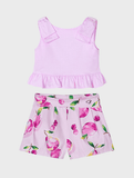 Conj. Top peplum y Falda pantalon estampado