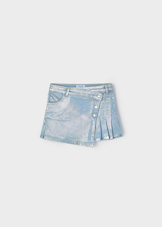 Falda denim plata