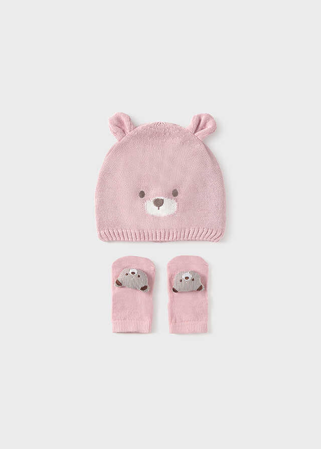 Gorro y calcetin tricot