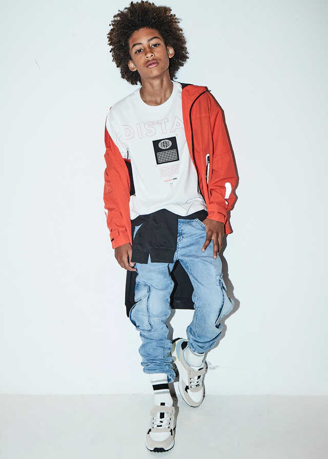 Pantalon denim cargo