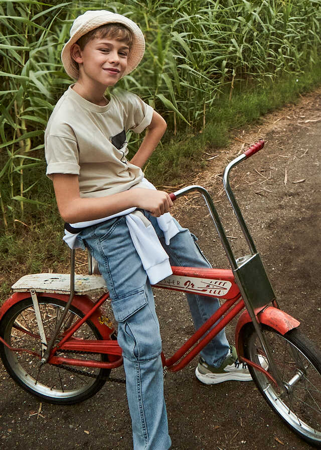 Pantalon denim cargo
