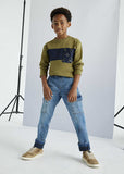 Pantalon denim jogger cargo