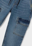 Pantalon denim jogger cargo