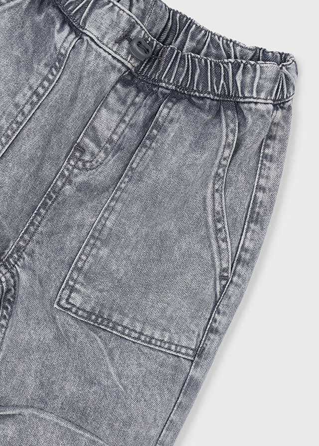 Pantalon denim parachute