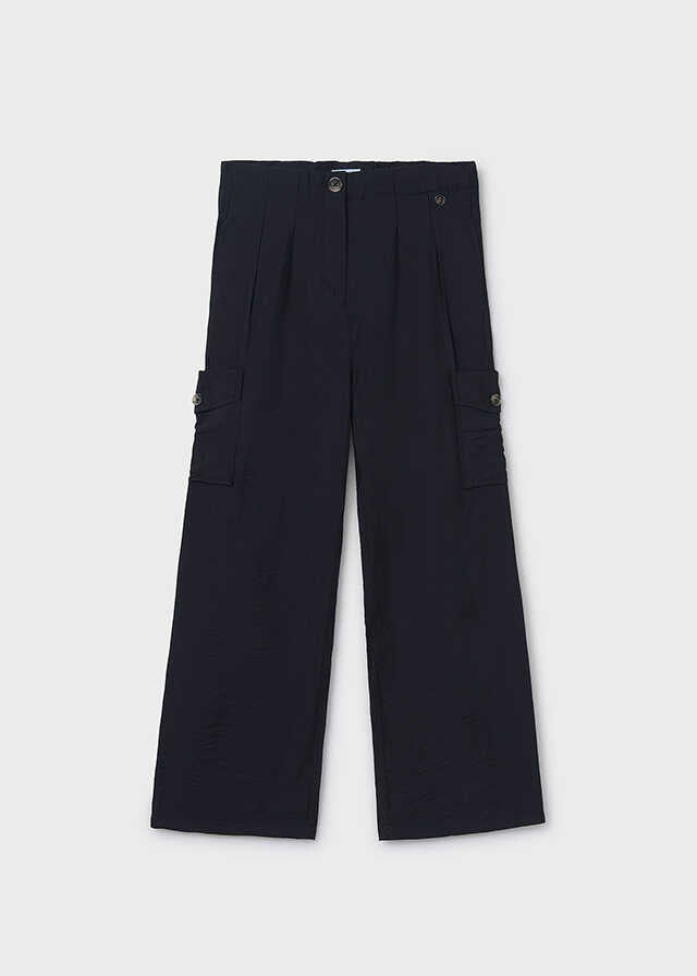 Pantalon largo fluido cargo