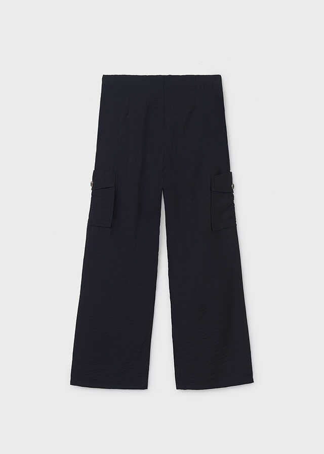 Pantalon largo fluido cargo