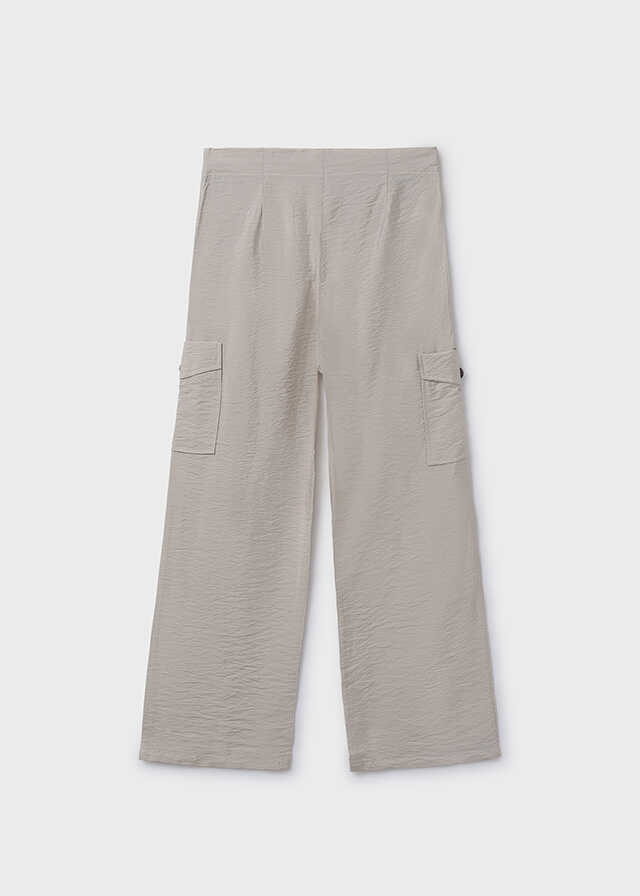 Pantalon largo fluido cargo