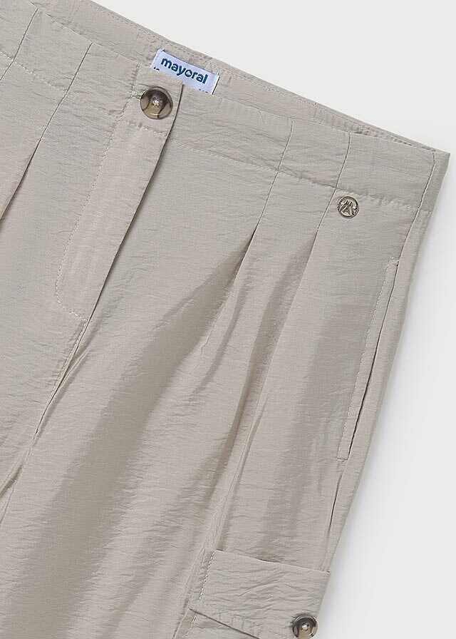 Pantalon largo fluido cargo