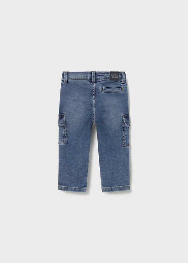 Pantalon soft denim cargo