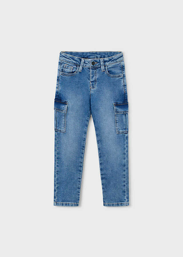 Pantalon soft denim cargo