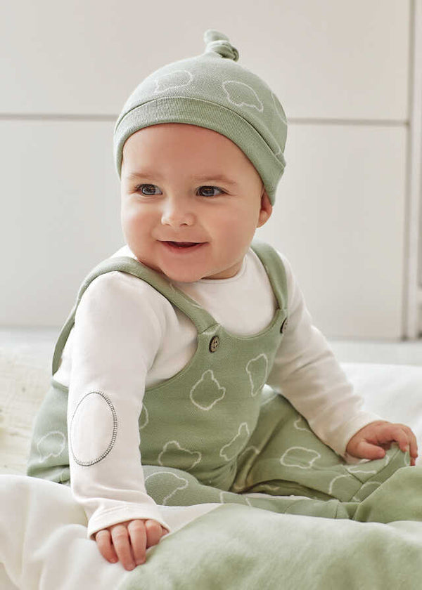 Pelele peto y gorro jacquard