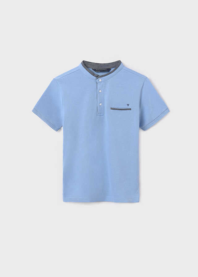 Polo m/c contraste c/mao