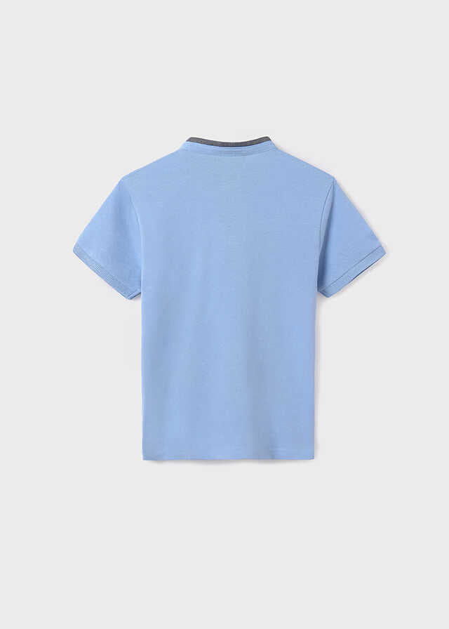 Polo m/c contraste c/mao