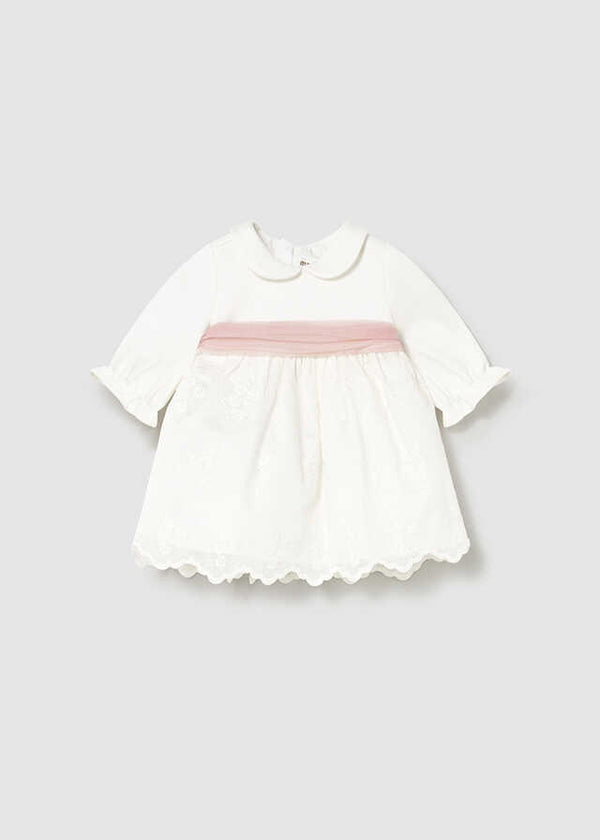 Vestido combinado bordado