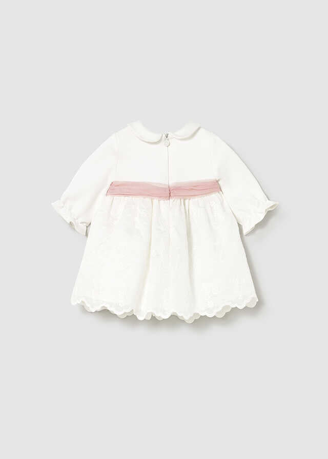 Vestido combinado bordado