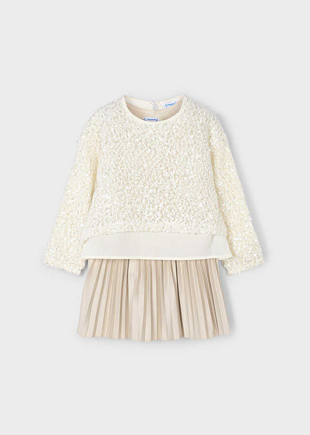 Vestido combinado lentejuelas