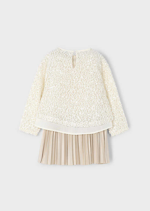 Vestido combinado lentejuelas