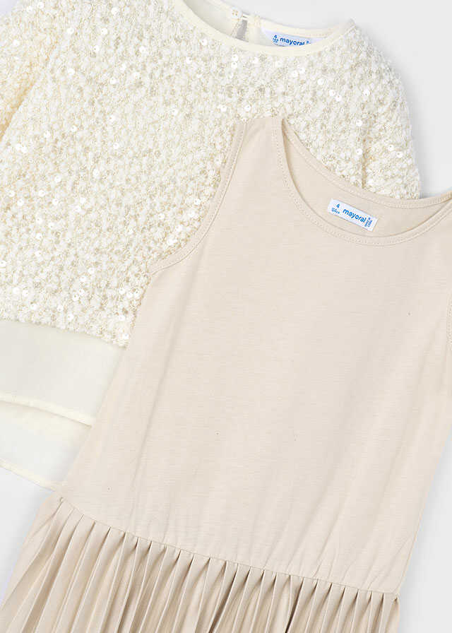 Vestido combinado lentejuelas