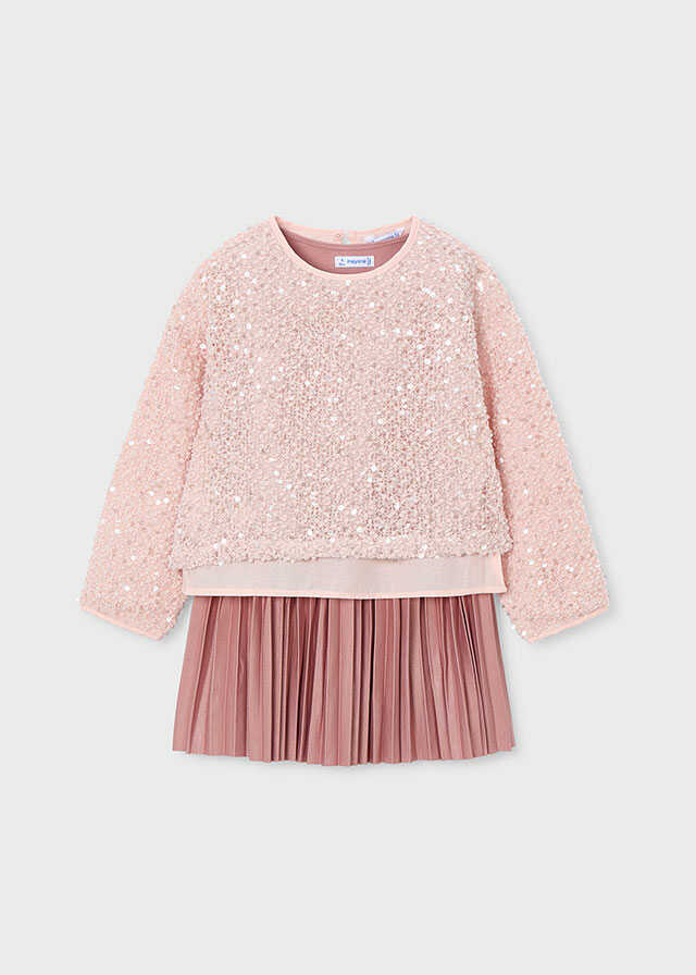 Vestido combinado lentejuelas