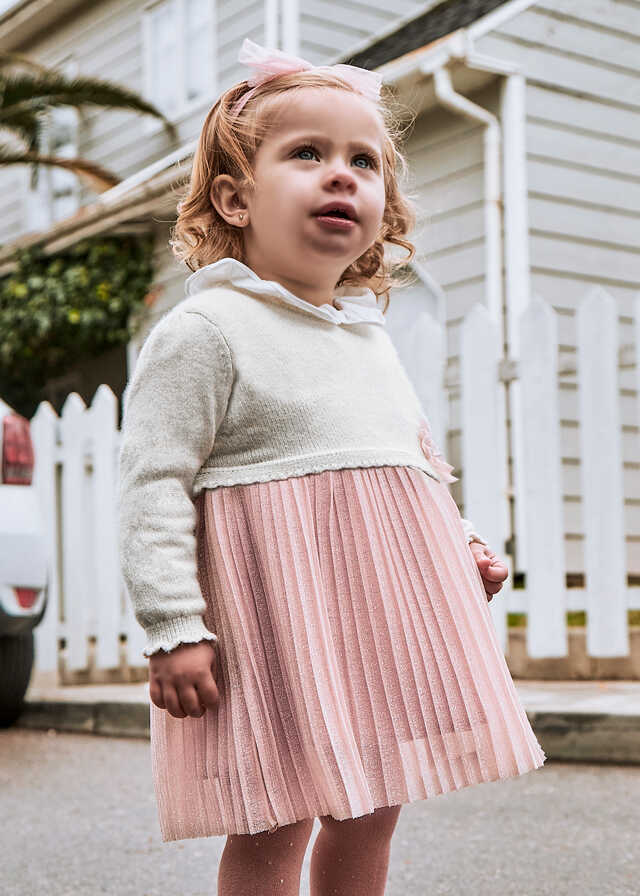 Vestido combinado tricot
