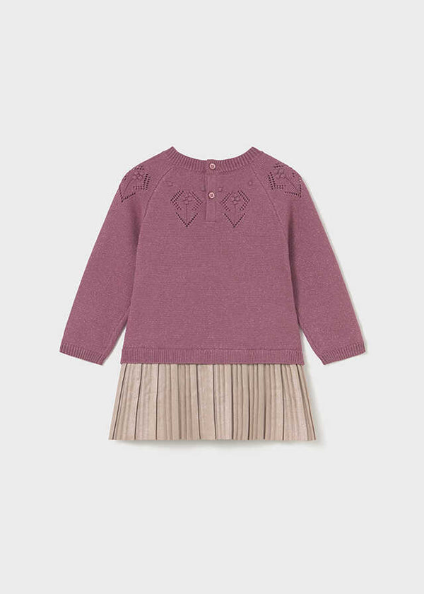 Vestido combinado tricot