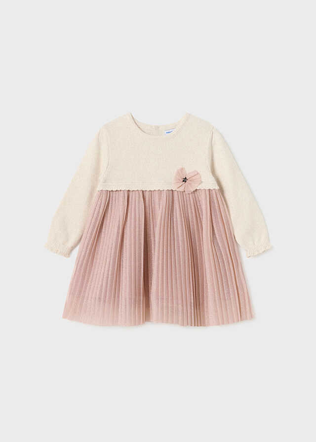 Vestido combinado tricot