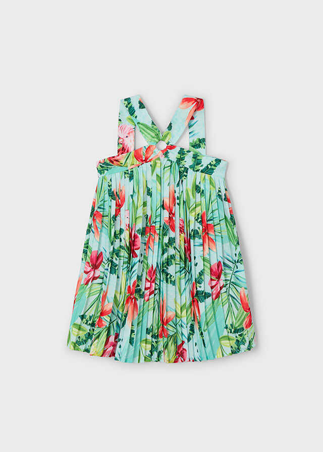 Vestido plisado estampado
