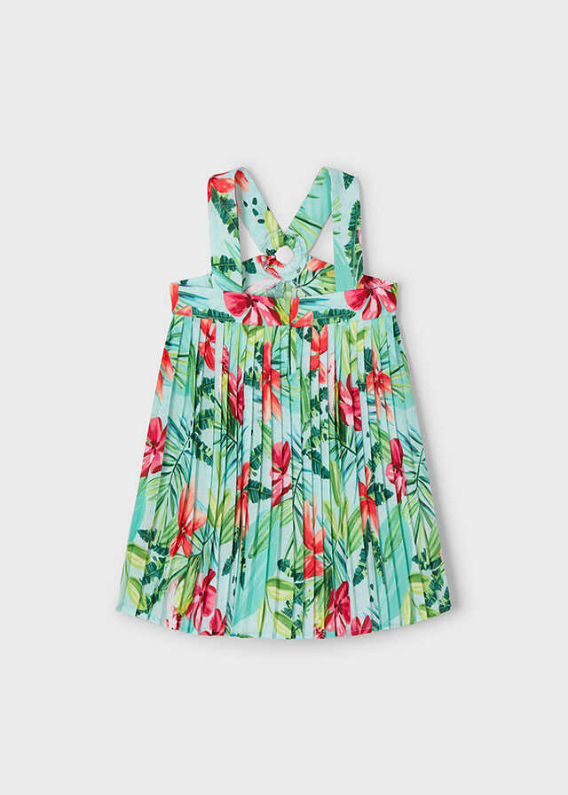 Vestido plisado estampado