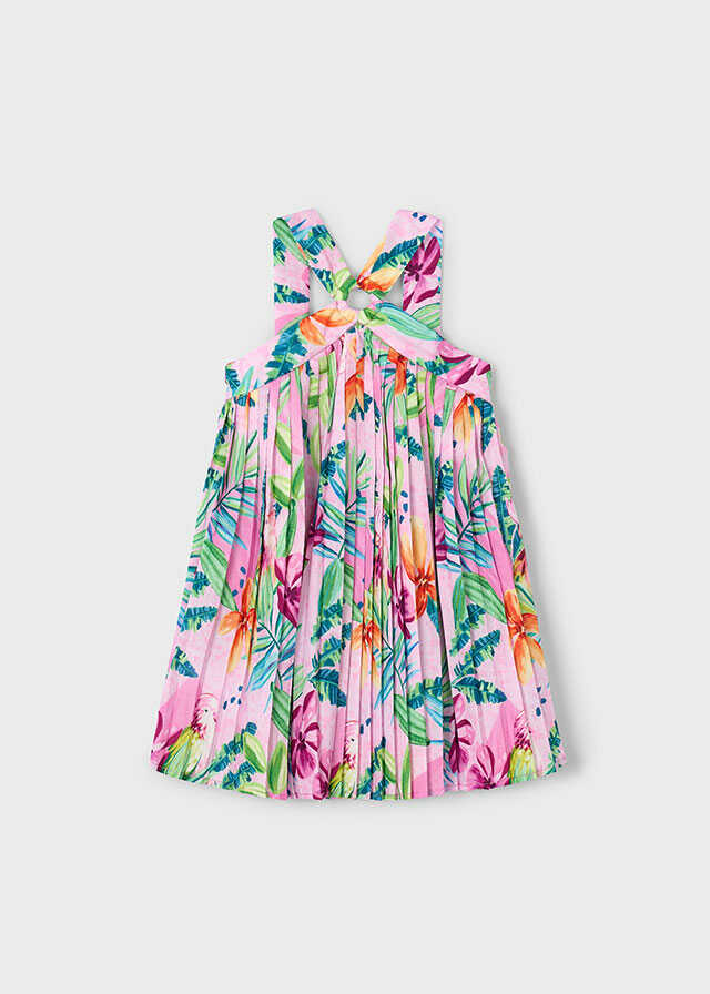 Vestido plisado estampado