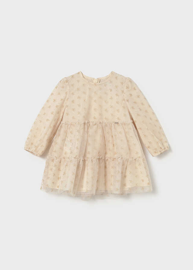Vestido tul flocado