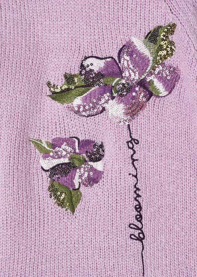 Vestido blooming tricot bordado