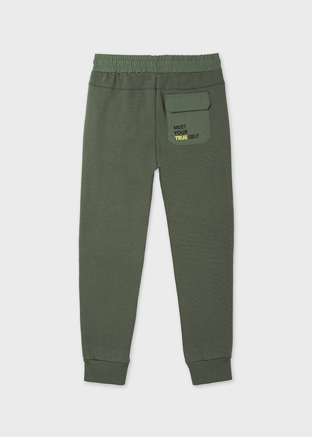 Pantalon felpa contraste plan