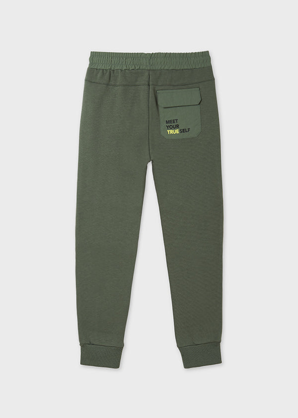 Pantalon felpa contraste plan