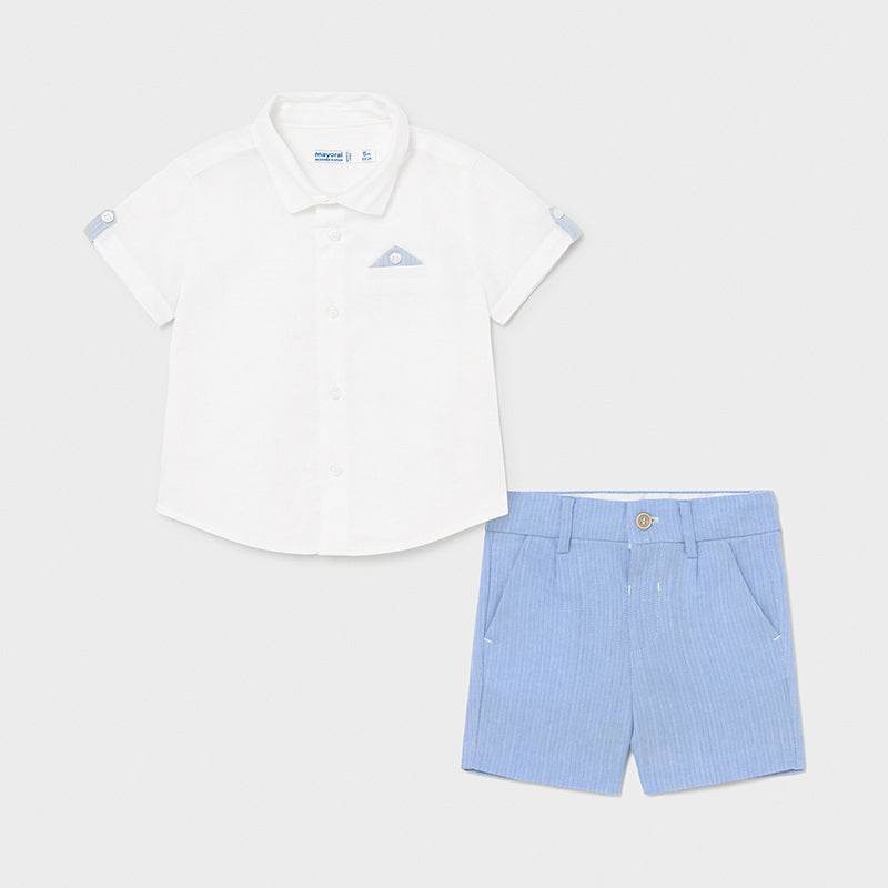 Conjunto bermuda lino vestir