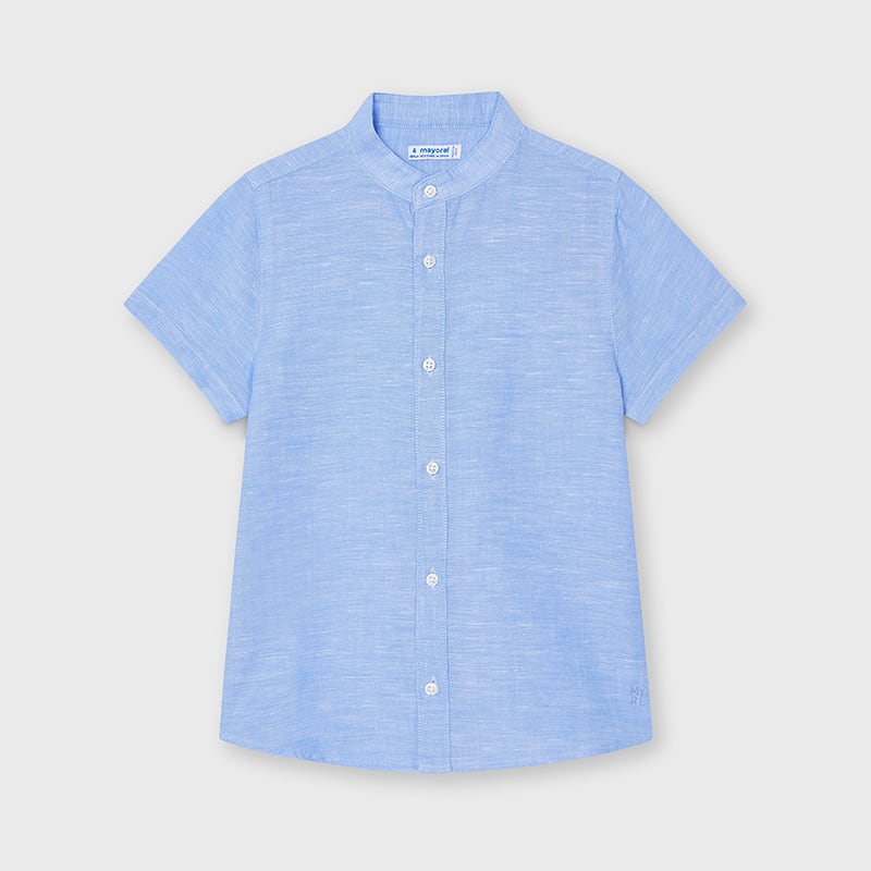 Camisa m/c lino c/mao