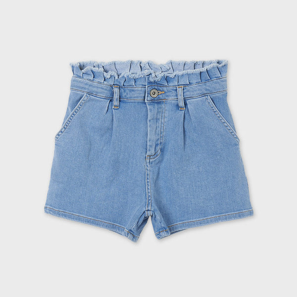 Short tiro alto denim