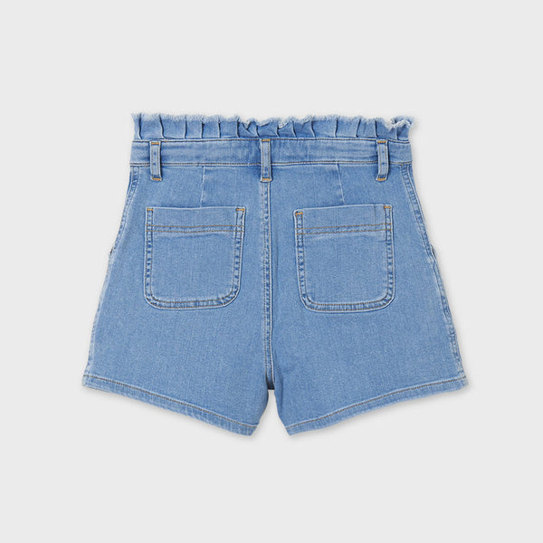 Short tiro alto denim