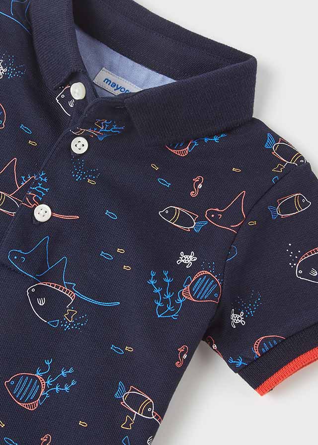 Polo m/c estampado grande