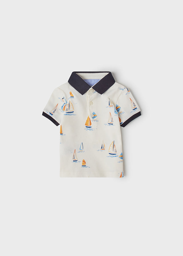 Polo m/c estampado grande
