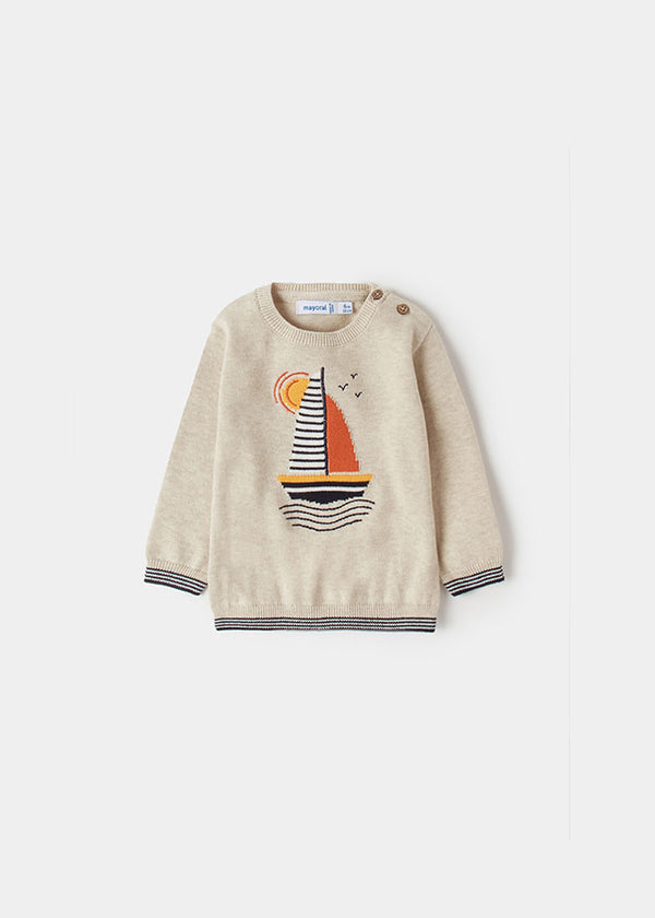 Jersey intarsia bordado